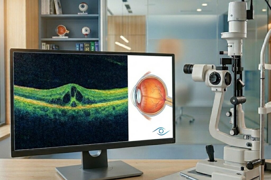 בצקות בעיניים ומנורת סדק לבדיקה - דוקטור אפרים ברקו