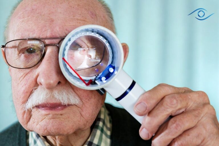 אדם מובגר שיש לו דרוזן בגלל ניוון מקולרי